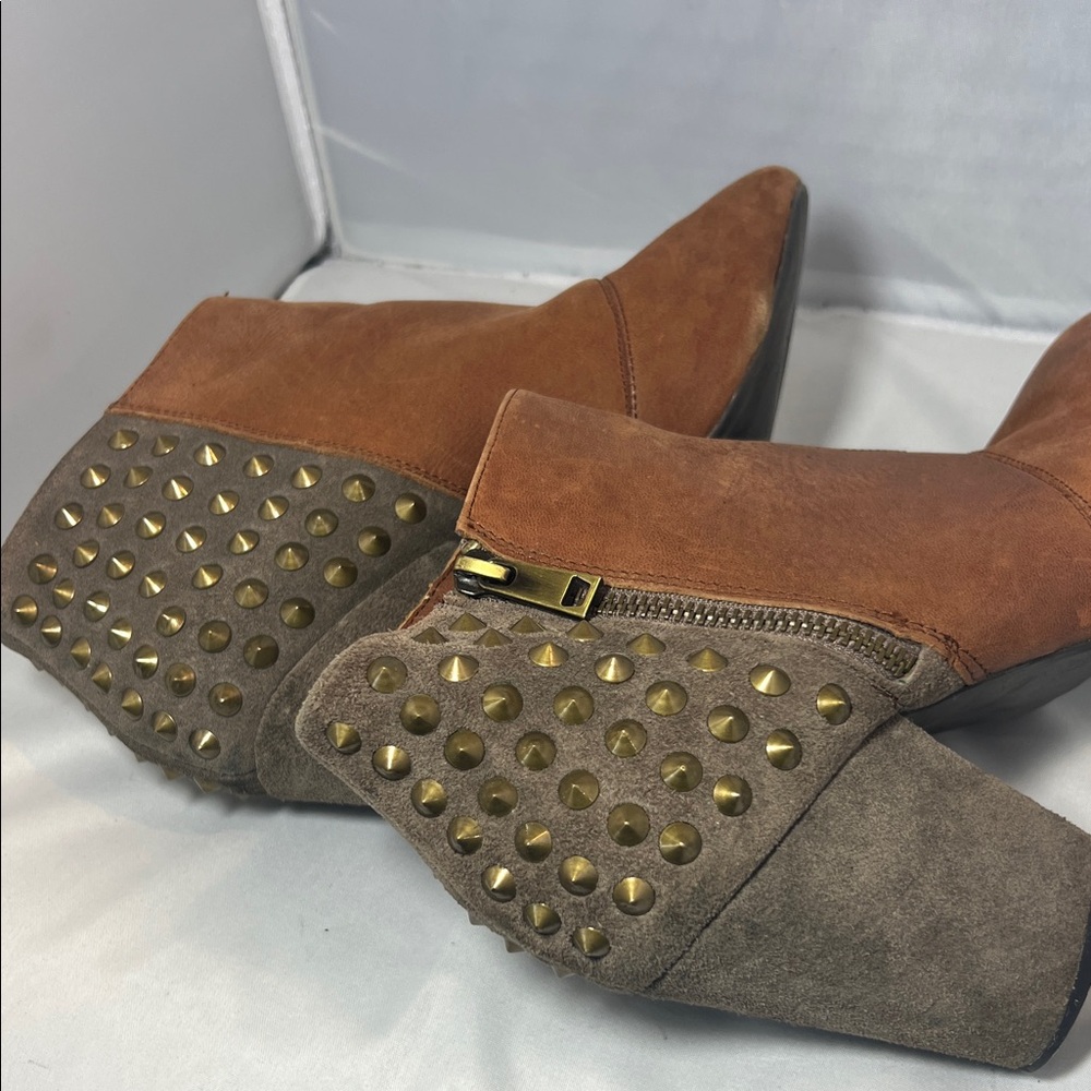 Jessica Simpson Rust/Brown Leather Ankle Booties - Picture 8 of 9